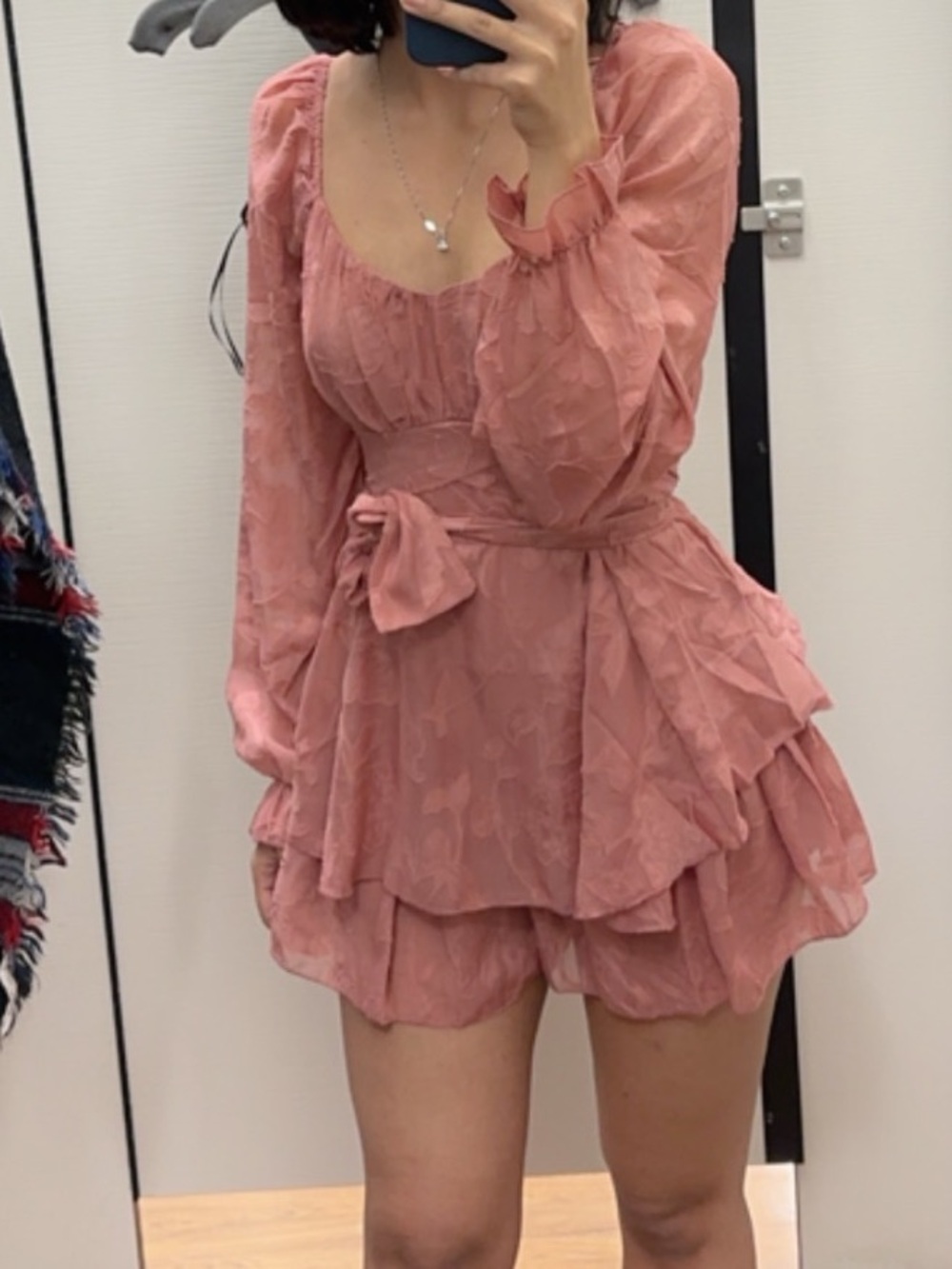 Women’s Pink Ruffled Peplum Top